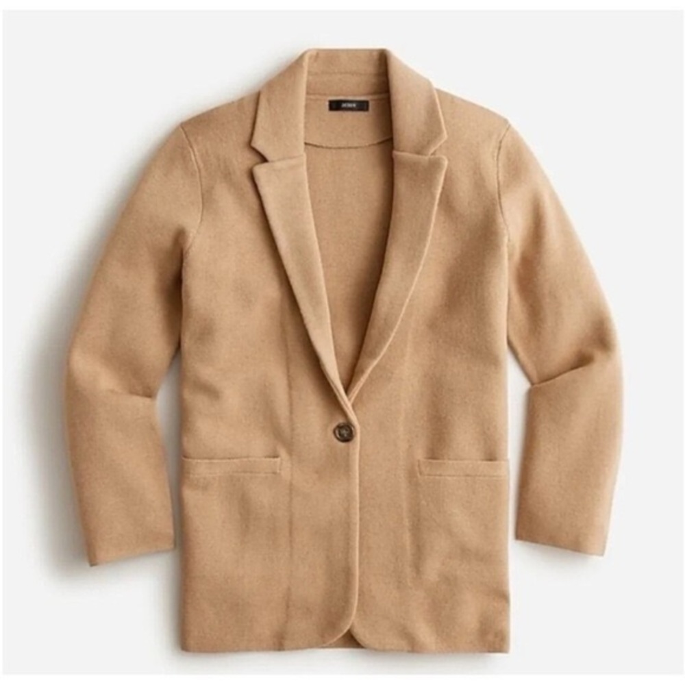 J. Crew | Cecile Oversized Relaxed Sweater Blazer in Heather Tan